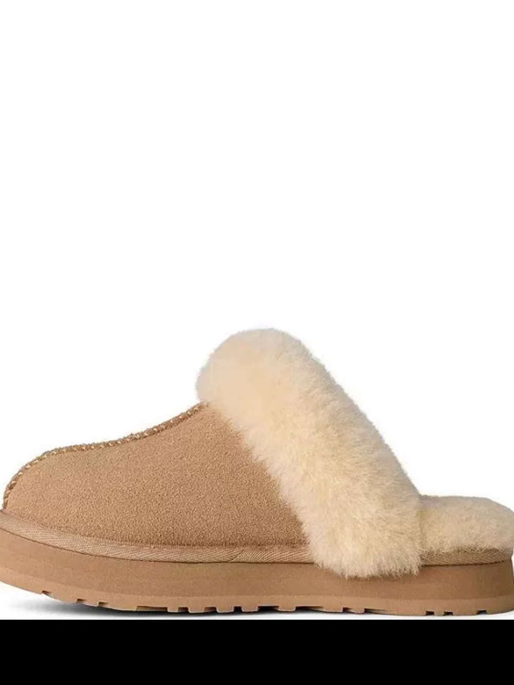 UGG Girls Chestnut Suede Shearling-Lined Slippers - Size 4